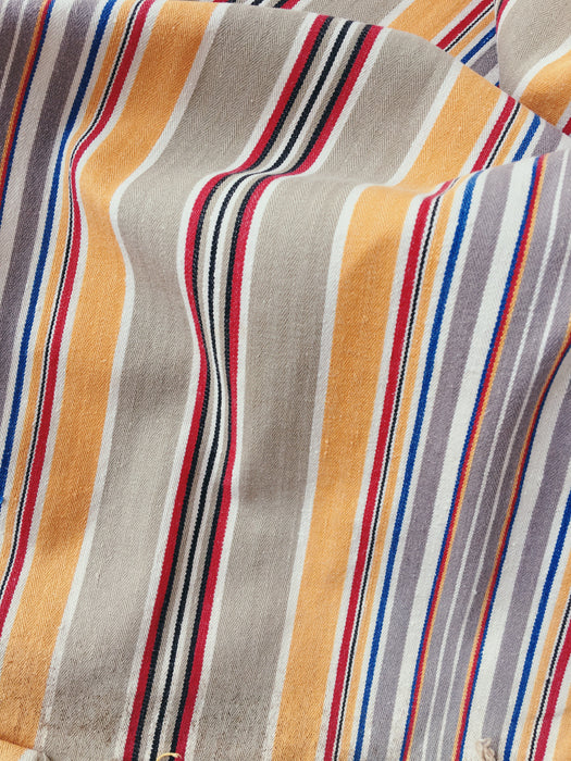 Cheerful ticking in yellow, beige, red, white stripes. Spain c.1950 - Lot of 2 pieces