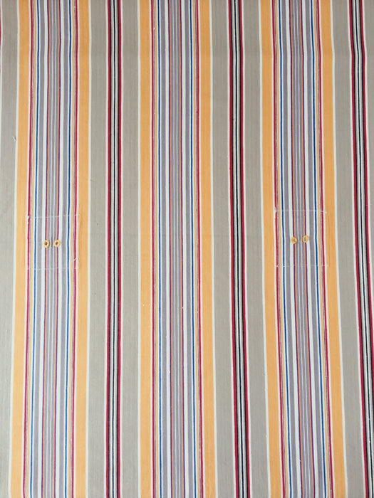 Cheerful ticking in yellow, beige, red, white stripes. Spain c.1950 - Lot of 2 pieces
