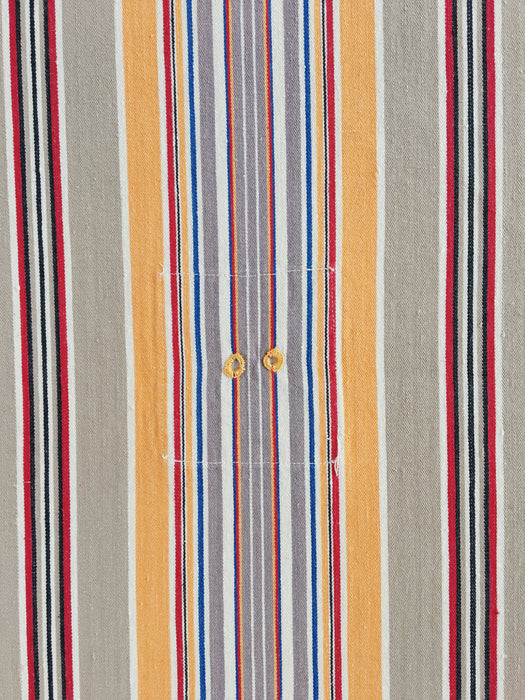 Cheerful ticking in yellow, beige, red, white stripes. Spain c.1950 - Lot of 2 pieces