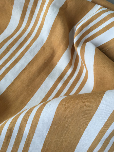 DISTRESSED - Yellow striped ticking. Spain c.1900 - Lot of 2 pieces