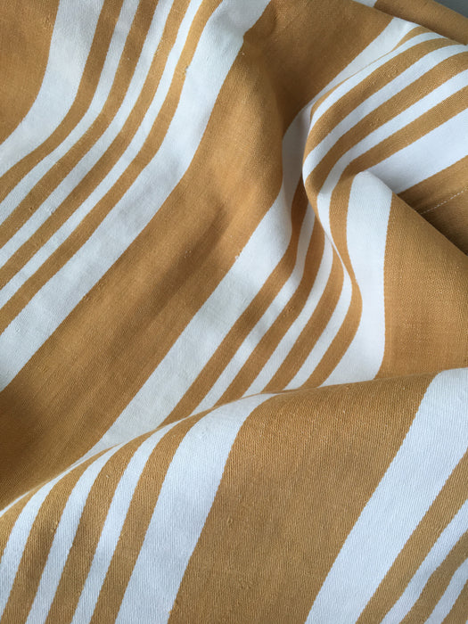DISTRESSED - Yellow striped ticking. Spain c.1900 - Lot of 2 pieces