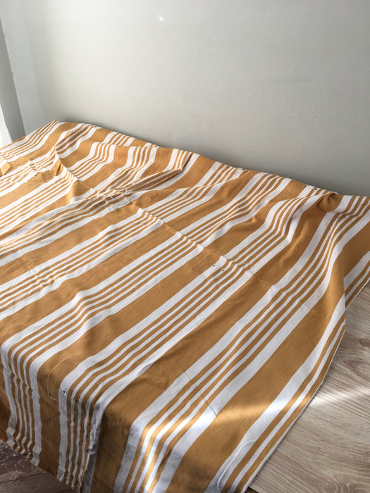 DISTRESSED - Yellow striped ticking. Spain c.1900 - Lot of 2 pieces