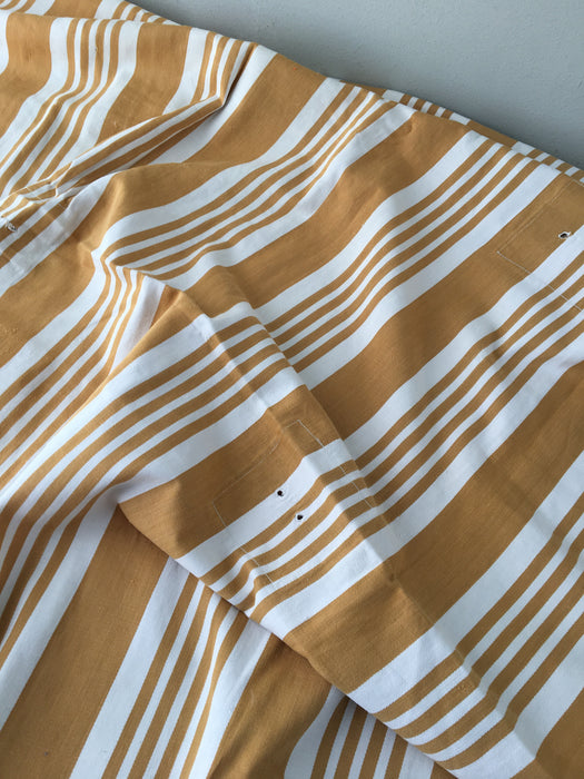 DISTRESSED - Yellow striped ticking. Spain c.1900 - Lot of 2 pieces