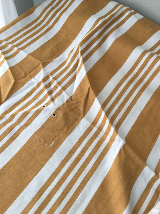 DISTRESSED - Yellow striped ticking. Spain c.1900 - Lot of 2 pieces