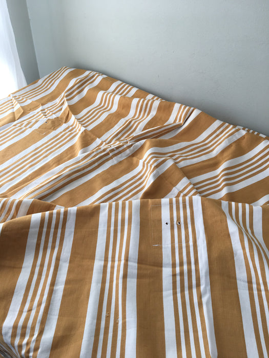 DISTRESSED - Yellow striped ticking. Spain c.1900 - Lot of 2 pieces