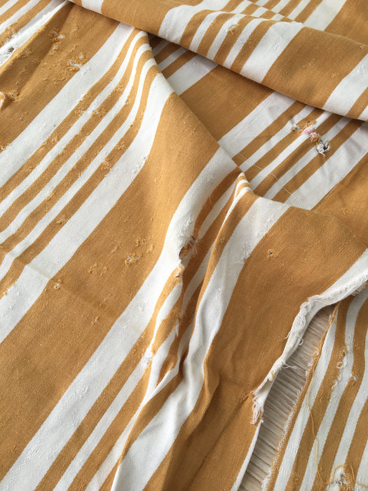 DISTRESSED - Yellow striped ticking. Spain c.1900 - Lot of 2 pieces
