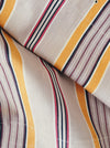 Colorful striped ticking in yellow, beige, red, white. Spain c.1950 - Lot of 5 pieces