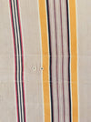 Colorful striped ticking in yellow, beige, red, white. Spain c.1950 - Lot of 5 pieces