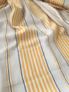 Yellow and gray striped ticking. Spain c.1950 - Lot of 2 pieces