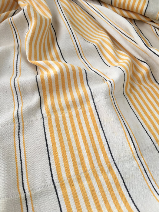 Yellow and gray striped ticking. Spain c.1950 - Lot of 2 pieces