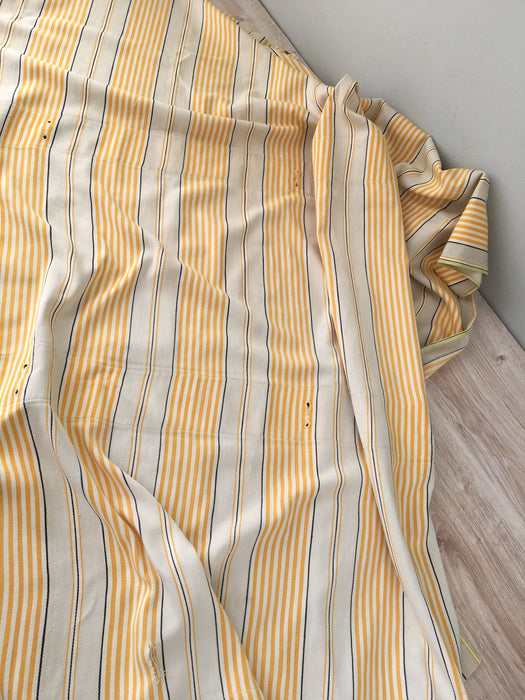 Yellow and gray striped ticking. Spain c.1950 - Lot of 2 pieces