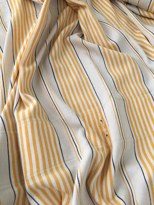 Yellow and gray striped ticking. Spain c.1950 - Lot of 2 pieces