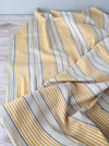 Yellow and gray striped ticking. Spain c.1950 - Lot of 2 pieces