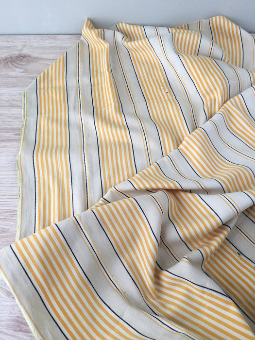 Yellow and gray striped ticking. Spain c.1950 - Lot of 2 pieces