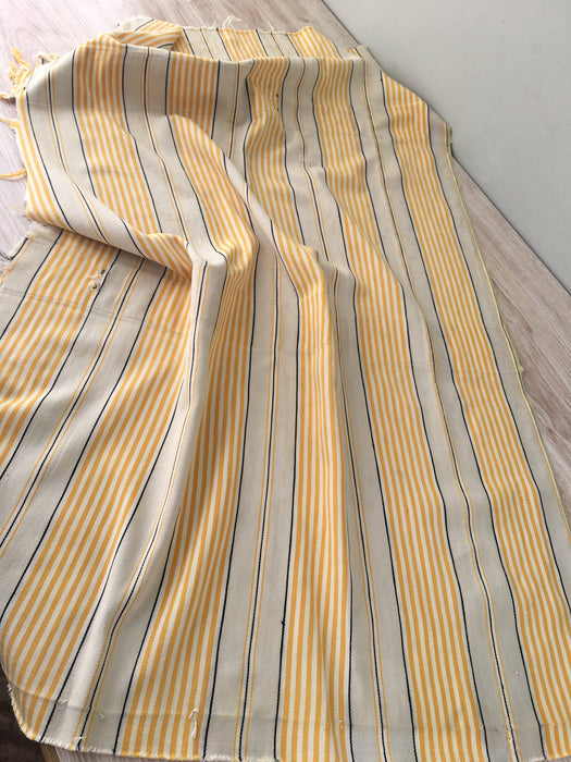 Yellow and gray striped ticking. Spain c.1950 - Lot of 2 pieces