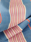 Fun mix of blue, pink and red stripes ticking. Spain c.1940 - Lot of 2 pieces