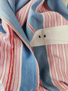 Fun mix of blue, pink and red stripes ticking. Spain c.1940 - Lot of 2 pieces