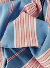 Fun mix of blue, pink and red stripes ticking. Spain c.1940 - Lot of 2 pieces