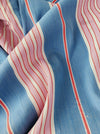 Fun mix of blue, pink and red stripes ticking. Spain c.1940 - Lot of 2 pieces