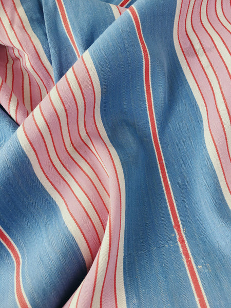 Blue Stripes Antique European Ticking Fabric Recovered Panels REC-RA-AZUL-002C - Ticking Depot