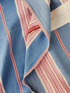 Fun mix of blue, pink and red stripes ticking. Spain c.1940 - Lot of 2 pieces