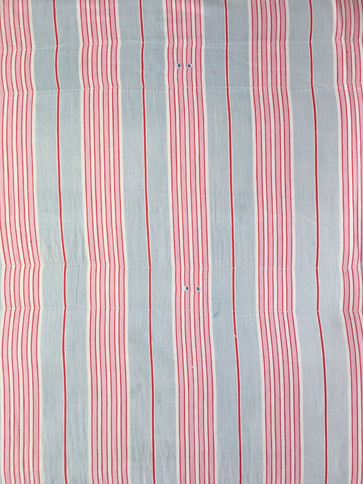 DISTRESSED - Pink and blue striped ticking. Spain c.1900 - Lot of 2 pieces