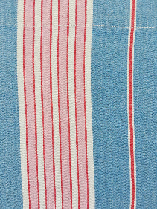 Blue Stripes Antique European Ticking Fabric Recovered Panels REC-RA-AZUL-002I - Ticking Depot