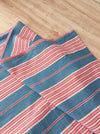 “Four pink stripes and one more” Cheerful ticking fabric. Spain c.1940 - 139×394 cm