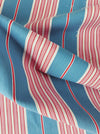 “Four pink stripes and one more” Cheerful ticking fabric. Spain c.1940 - 139×394 cm