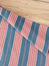 “Four pink stripes and one more” Cheerful ticking fabric. Spain c.1940 - 139×394 cm