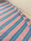“Four pink stripes and one more” Cheerful ticking fabric. Spain c.1940 - 139×394 cm