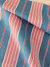 “Four pink stripes and one more” Cheerful ticking fabric. Spain c.1940 - 139×394 cm