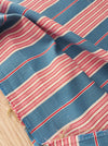 “Four pink stripes and one more” Cheerful ticking fabric. Spain c.1940 - 139×394 cm