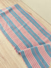 “Four pink stripes and one more” Cheerful ticking fabric. Spain c.1940 - Lot of 2 pieces