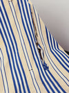 Ticking in stripes blue, beige and white. Spain c.1950