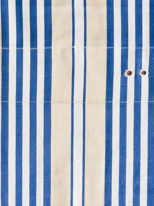 Ticking in stripes blue, beige and white. Spain c.1950