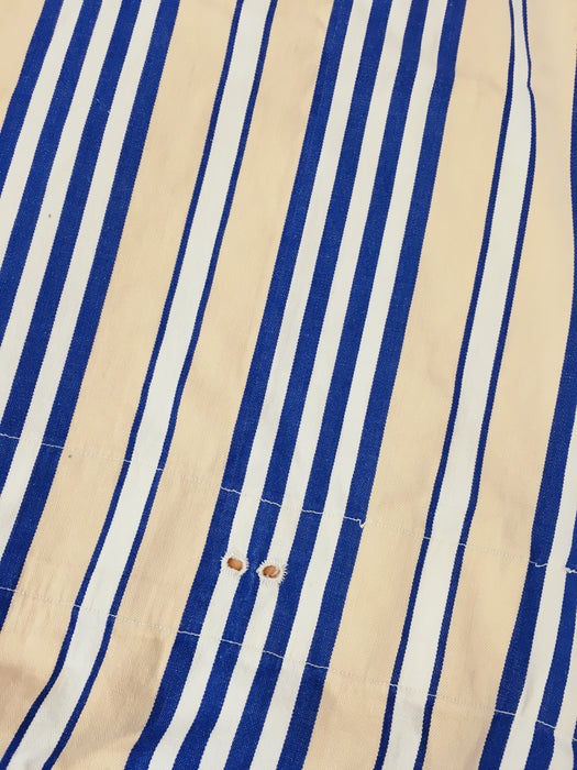 Ticking in stripes blue, beige and white. Spain c.1950
