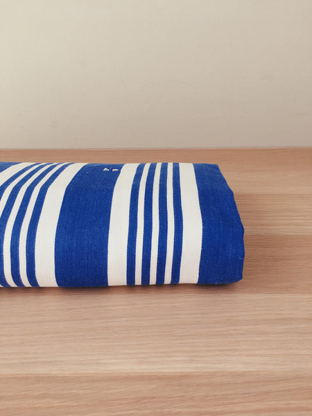 Striped ticking “sailor style” in blue and white. Spain c.1940 - 108×60 cm