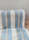 Light blue and gray striped ticking. Herringbone. Spain c.1950 - Lot of 2 pieces
