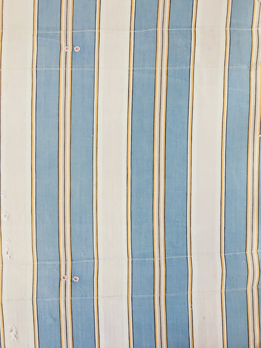 Light blue and gray striped ticking. Herringbone. Spain c.1950 - Lot of 2 pieces