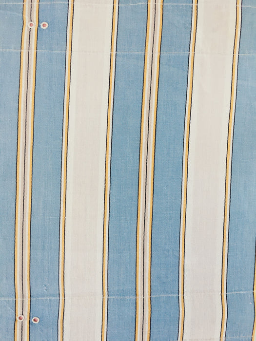 Light blue and gray striped ticking. Herringbone. Spain c.1950 - Lot of 2 pieces