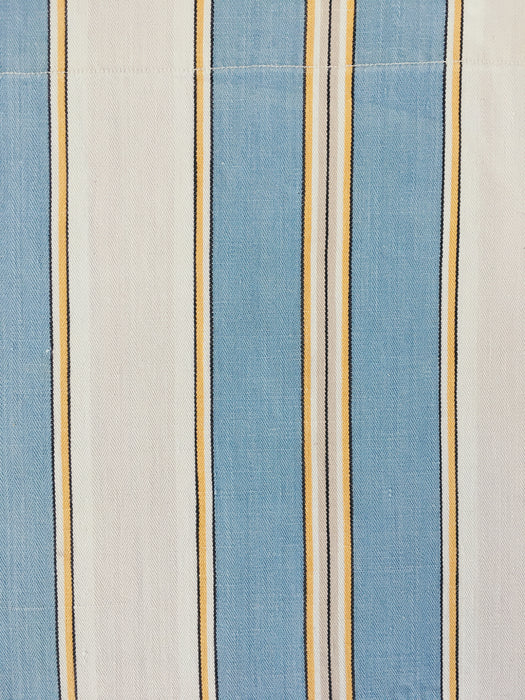 Light blue and gray striped ticking. Herringbone. Spain c.1950 - Lot of 2 pieces