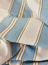 Light blue and gray striped ticking. Herringbone. Spain c.1950 - Lot of 2 pieces
