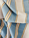 Light blue and gray striped ticking. Herringbone. Spain c.1950 - Lot of 2 pieces