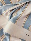 Light blue and gray striped ticking. Herringbone. Spain c.1950 - Lot of 2 pieces