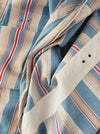 Light blue, red and white striped ticking. Spain c.1950 - 135×168 cm 