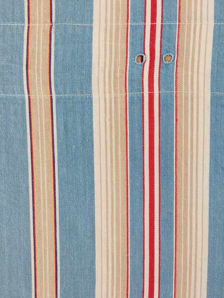 Light blue, red and white striped ticking. Spain c.1950 - 135×168 cm 