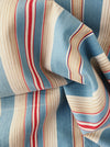 Light blue, red and white striped ticking. Spain c.1950 - 135×168 cm 