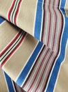 Blue, red and beige striped ticking. Spain c.1950 - Lot of 2 pieces