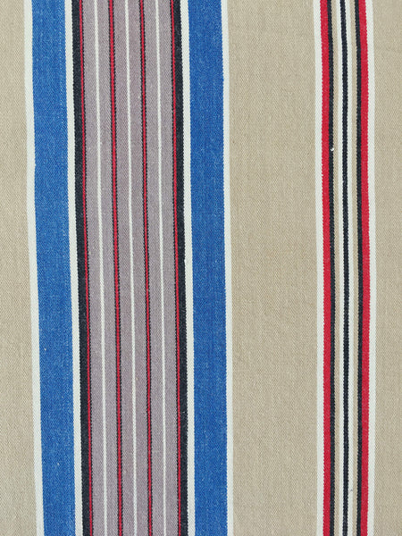Blue, red and beige striped ticking. Spain c.1950 - Lot of 2 pieces